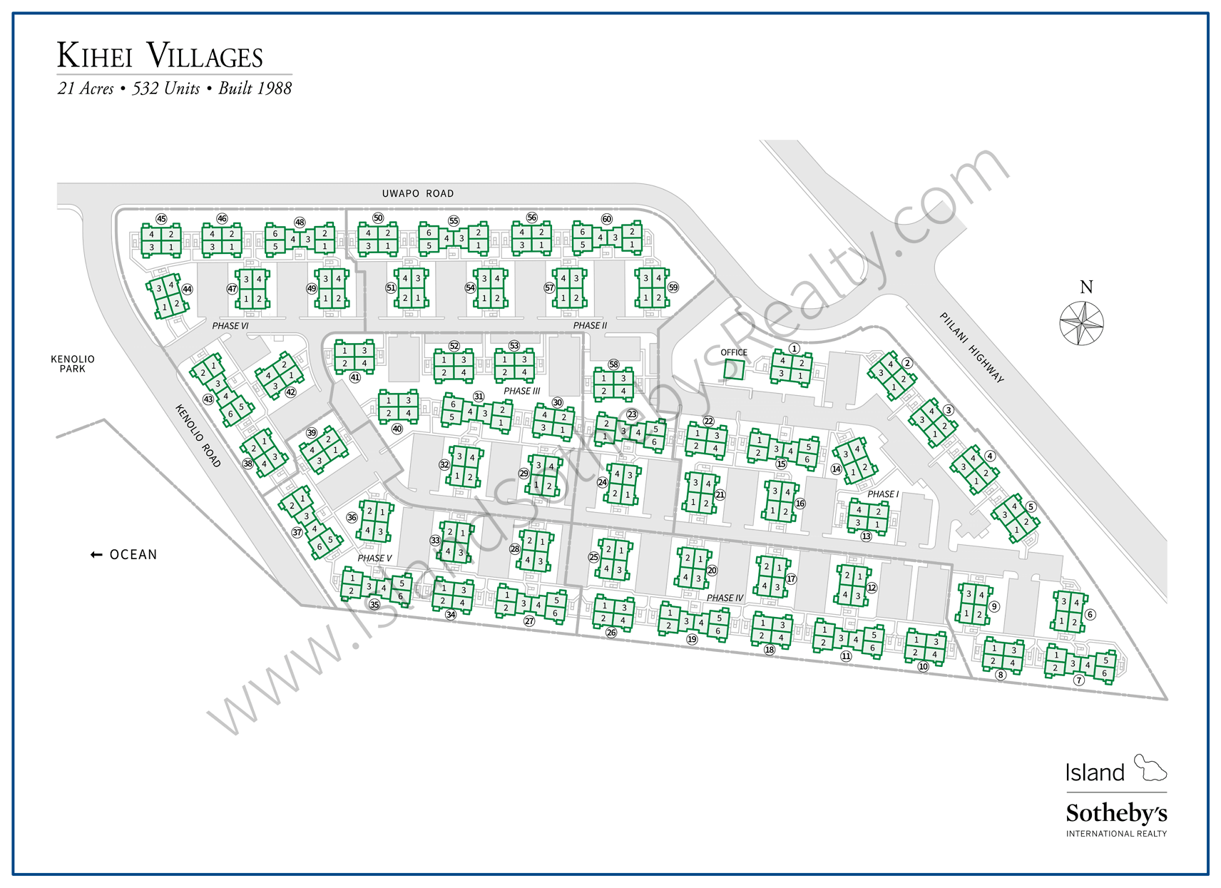 Map of Kihei Villages Condominium Maui